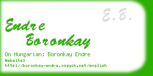 endre boronkay business card